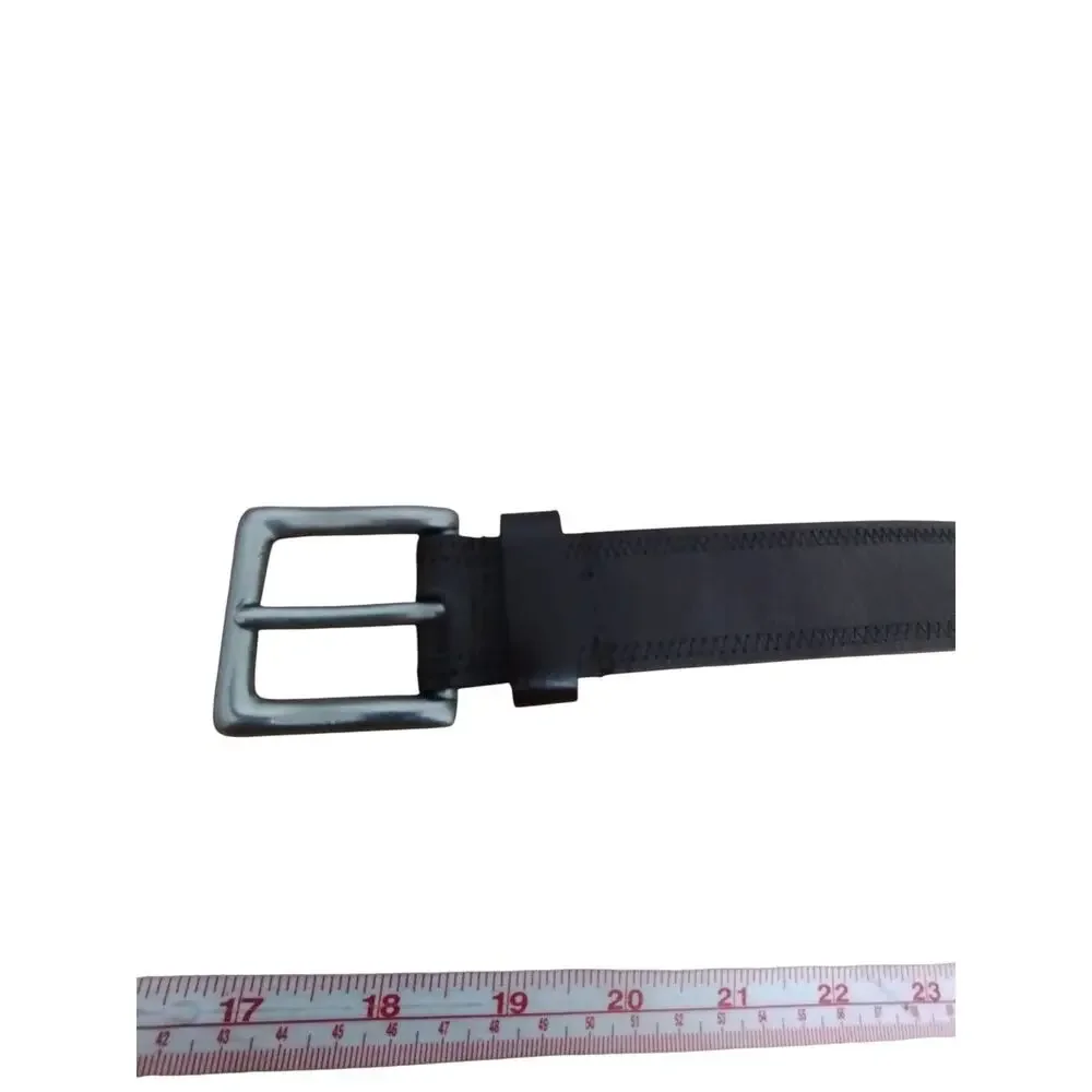 Mens size 34 Brown Leather Stitch Casual Church Teacher Professional Career Belt